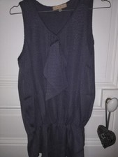 TOP DEBARDEUR SANDRO EN SOIE TAILLE 2 COULEUR GRIS