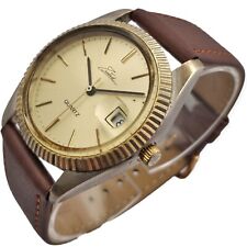 ZESTUD 36mm Type Date Juste Calibre Quartz circa 1980 Fond Vissé Montre Vintage