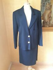 TAILLEUR laine veste jupe VALENTINO Miss V T40/42 VINTAGE WOOL SKIRT SUIT sz M/L
