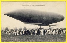 cpa LE BALLON DIRIGEABLE "LEBAUDY" au CAMP MILITAIRE de CHÂLONS Très animée