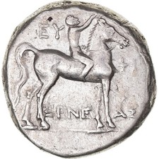 Pièce de monnaie, Calabre, Nomos, 272-240 av. J.-C., Tarente, SS, argent, HN Italy:1032