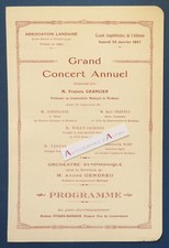 ● Assoc landaise 1927 Grand concert annuel Francis Grangier André Gendreu Landes