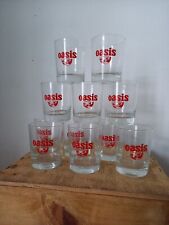11 Verres OASIS Sans Bulles 1970's Publicitaire Bistrot Vintage Bar Jus Fruits