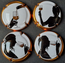 Lot 4 CAPSULES générique BOIRE - PLAQUE DE MUSELET CHAMPAGNE