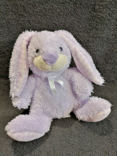 Doudou peluche lapin mauve