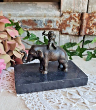 ANCIEN SERRE LIVRE ANGELOT SUR ELEPHANT SOCLE MARBRE
