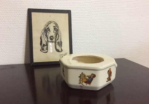 Ancien cendrier porcelaine - cendrier,