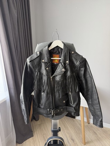 Blouson motard vintage - , cuir