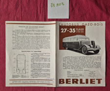 N°21903 / dépliant   BERLIET   l'autobus Gazo-bois  type PCHG / P.866.2-38