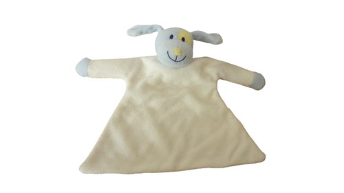 Doudou chien plat blanc - ,