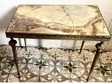 Table basse style Louis XV -Marbre pied laiton