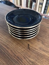 Apilco Sous Tasses A Café Ancienne Lot x6 Noires Dorée 