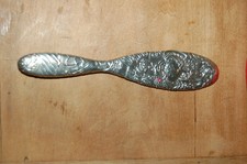 Ancien Miroir Face à Main: métal repoussé ( voir descriptif) initiale