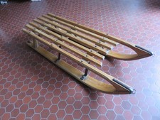 Luge ancienne en bois  à patins larges Publioz§Burin La Tour