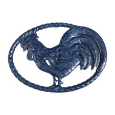 Ancien Dessous De Plat Coq En Fonte De Fer Émaillée Collection Art De La Table