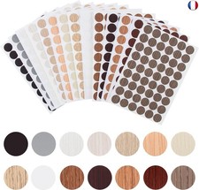 14 Feuilles Cache Vis Auto-adhésif,756 Pièces Couvre Vis Imperméable en PV