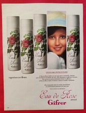 Publicité de presse:  Eau de rose Aérosol de GIFRER  1974