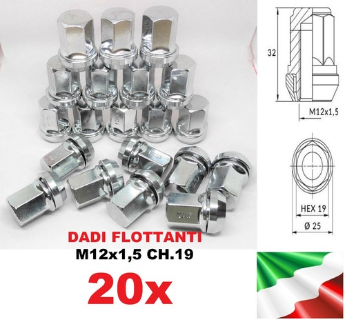 Kit m12x1 écrous - 20, roue