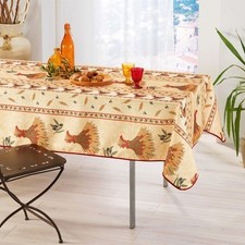 Nappe olive et blé paille 2m40/1m50 anti tache infroissable - MCTISSUS - 3700913