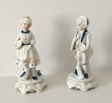 Deux figurines en porcelaine Royal Meridian - Enfants gardeurs d'oies