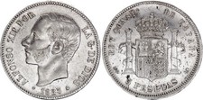 5 Pesetas,  Alfonso XII -