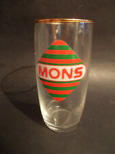 Superbe verre à bière MONS brasserie Lille Mons en Baroeul 1970 logo seventie’s 