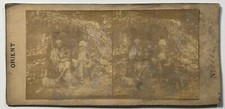 Scène orientaliste Un Turc et un Nubien Photo c1865 Stereo Vintage abimée