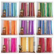 Vente en gros lot indien vintage sari patchwork rideau drapé fenêtre rideau...