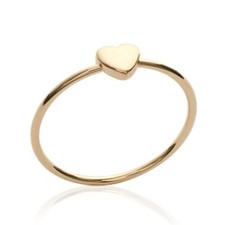Alliance mariage petit coeur femme - plaqué or jaune 18 carats