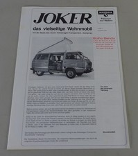 Brochure VW Bus T3 Westfalia