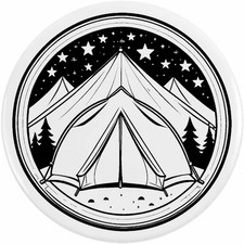 'Tent Under Stars' Button Pin