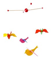 Mobile Avec 4 Moineaux Bois