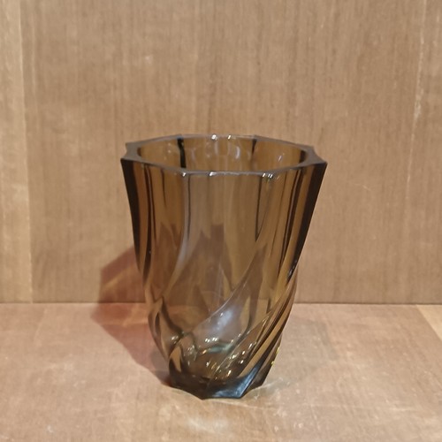 Ancien vase verre fumé - en,