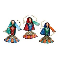 Ensemble De 3 Pièces Décoratives De Danseuses Tribales En Fer Fait Main