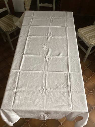 Nappe ancienne lin - nappe, jacquard