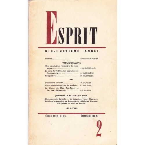 Esprit yougoslavie février - esprit, la