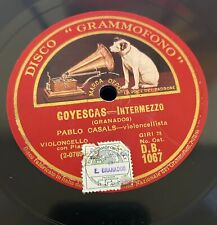 PABLO CASALS  / GRANADOS - BACH   / DISCO GRAMMOFONO D.B 1067