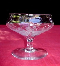 BACCARAT SAINT LOUIS SHERBET GLASS COUPE A CHAMPAGNE CRISTAL GRAVE ART DECO AA