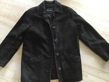 SERGE HERVET: TRÈS BELLE VESTE FEMME TAILLE 40 CUIR MARRON STYLE NUBUCK