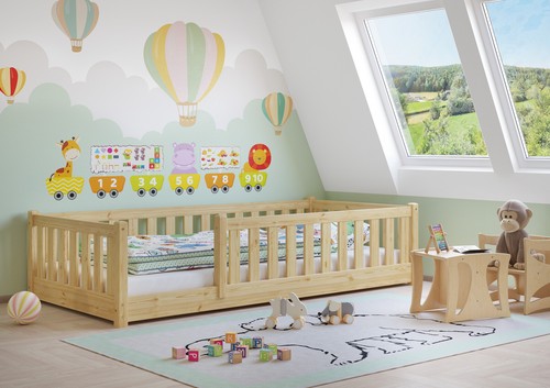 Lit bébé bois 90x200 - lit,