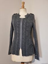 HARLEY DAVIDSON : GILET GRIS ZIP 55 % LAINE FEMME COUPE VESTE BIKERS MOTORCYCLE 