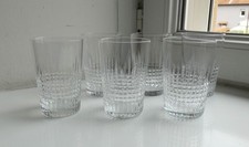 6 Verres Gobelets Cristal Baccarat modèle Nancy. H: 9 cm. Excellent.