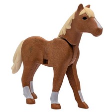Playmobil cheval marron/blanc