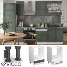 Meuble cuisinière Meuble de cuisine Fame-Line 60 cm blanc vert or Vicco