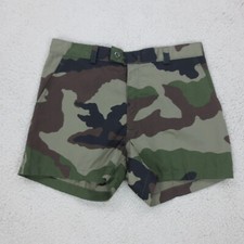 Short Militaire Camouflage Vintage Y2K Mageco Homme M Kaki Marron Polyester