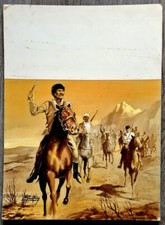 RARE GOUACHE ORIGINALE MICHEL GOURDON pour SERGE DEVILLE LES SOLDATS & LES DIEUX