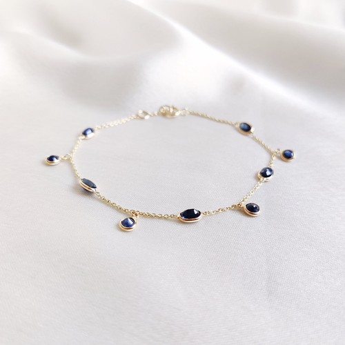 Bracelet saphir bleu - , naturel