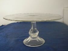 ANCIEN GRAND PRESENTOIR COUPE A GATEAU SUR PIED VERRE MOULE COMPOTIER VINTAGE 