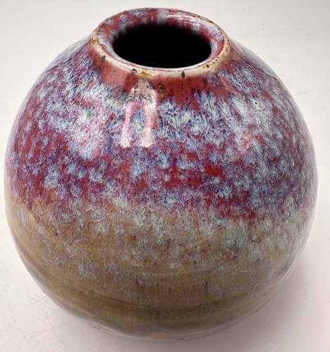 Vase boule grès signature - vase,