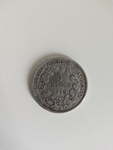 Piece francs argent 1849 - 5,